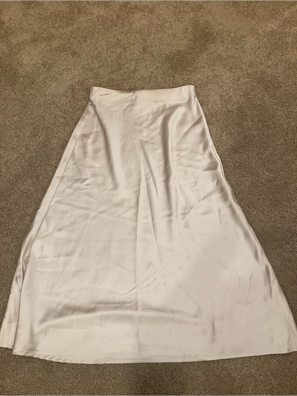Rachel Zoe Satin A-Line Midi Skirt in champagne NWOT